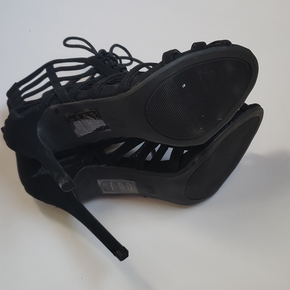 Black Lace-up Heels - Picture 5 of 5